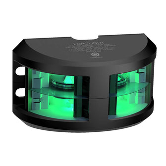 Lopolight Series 200-018 - Double Stacked Navigation Light - 2NM - Vertical Mount - Green - Black Housing | 200-018G2ST-B