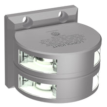 Lopolight Series 301-011 - Double Stacked Masthead Light - 5NM - Vertical Mount - White - Silver Housing | 301-011ST