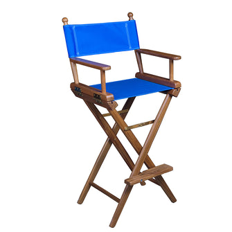 Whitecap Captains Chair w/Blue Seat Covers - Teak | 60045