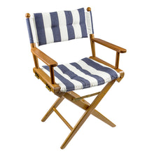 Whitecap Directors Chair w/Navy & White Cushion - Teak | 61040