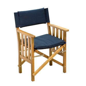 Whitecap Directors Chair II w/Navy Cushion - Teak | 61052