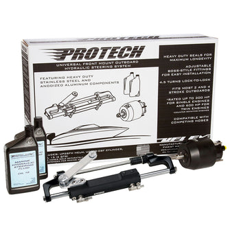 Uflex PROTECH 1.1 Front Mount OB Hydraulic System - Includes UP28 FM Helm, Oil & UC128-TS/1 Cylinder - No Hoses | PROTECH 1.1