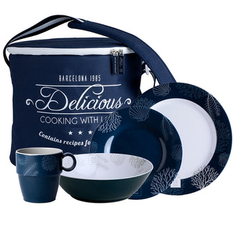 Marine Business Melamine Tableware & Basket - LIVING - Set of 16 | 18147