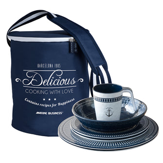 Marine Business Melamine Tableware Set & Basket - SAILOR SOUL - Set of 24 | 14144