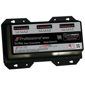 Dual Pro PS3 Auto 15A - 3-Bank Lithium/AGM Battery Charger | PS3AUTO