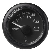 Veratron 52mm (2-1/16") Viewline Voltmeter 18-32V - Black Dial & Bezel | A2C59512458