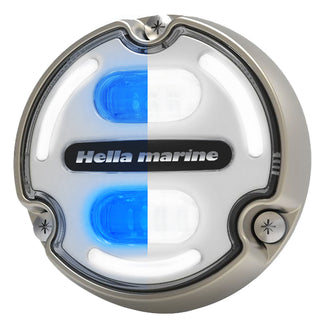 Hella Marine Apelo A2 Blue White Underwater Light - 3000 Lumens - Bronze Housing - White Lens w/Edge Light | 016147-101