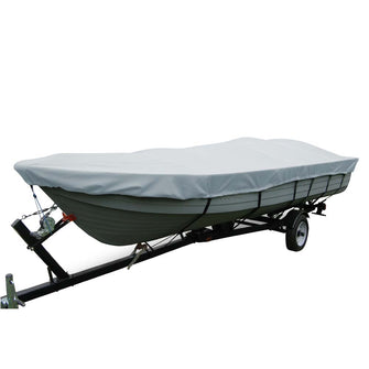 Carver Poly-Flex II Wide Series Styled-to-Fit Boat Cover f/13.5 V-Hull Fishing Boats Without Motor - Grey | 70113F-10