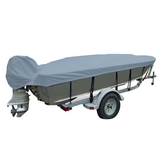 Carver Poly-Flex II Narrow Series Styled-to-Fit Boat Cover f/12.5 V-Hull Fishing Boats - Grey | 70122F-10