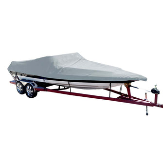 Carver Poly-Flex II Styled-to-Fit Boat Cover f/18.5 Sterndrive Ski Boats with Low Profile Windshield - Grey | 74118F-10