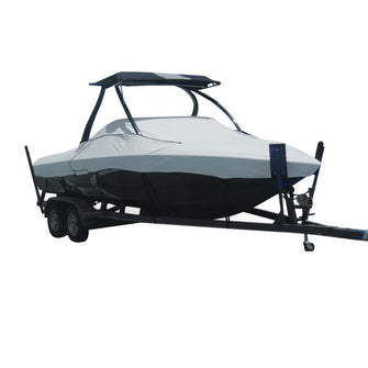 Carver Sun-DURA&reg; Specialty Boat Cover f/19.5 Tournament Ski Boats w/Tower - Grey | 74519S-11