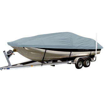 Carver Sun-DURA&reg; Styled-to-Fit Boat Cover f/19.5 Sterndrive Deck Boats w/Low Rails - Grey | 75119S-11