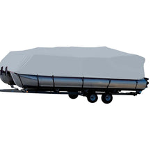 Carver Sun-DURA&reg; Styled-to-Fit Boat Cover f/16.5 Pontoons w/Bimini Top & Rails - Grey | 77516S-11