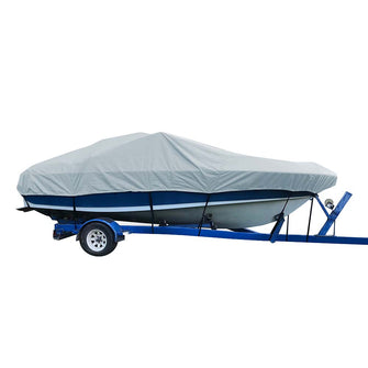 Carver Sun-DURA&reg; Styled-to-Fit Boat Cover f/18.5 V-Hull Low Profile Cuddy Cabin Boats w/Windshield & Rails - Grey | 77718S-11