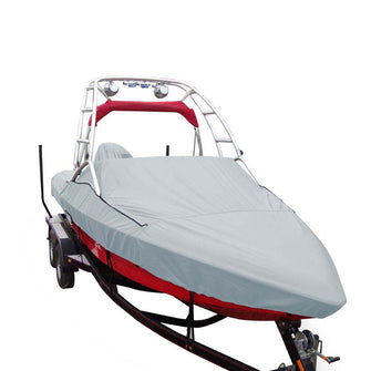 Carver Sun-DURA&reg; Specialty Boat Cover f/18.5 Sterndrive V-Hull Runabouts w/Tower - Grey | 97118S-11