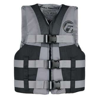 Full Throttle Teen Nylon Life Jacket - Grey/Black | 112200-701-010-22