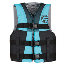 Full Throttle Teen Nylon Life Jacket - Aqua/Black | 112200-505-010-22