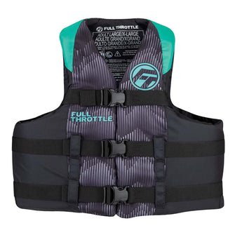 Full Throttle Adult Nylon Life Jacket - L/XL - Aqua/Black | 112200-505-050-22