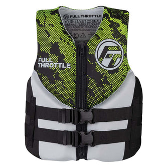 Full Throttle Junior Hinged Neoprene Life Jacket - Green | 142400-400-009-22