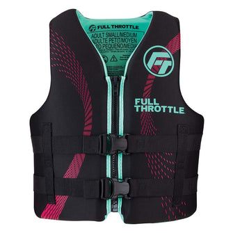 Full Throttle Adult Rapid-Dry Life Jacket - L/XL - Aqua/Black | 142100-505-050-22
