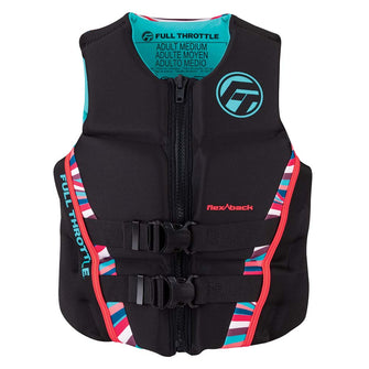 Full Throttle Womens Rapid-Dry Flex-Back Life Jacket - Womens L - Pink/Black | 142500-105-840-22