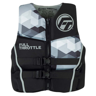 Full Throttle Mens Rapid-Dry Flex-Back Life Jacket - M - Black/Grey | 142500-701-030-22