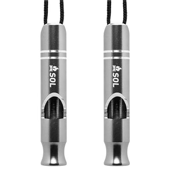 S.O.L. Survive Outdoors Longer Rescue Metal Whistle- 2 Pack | 0140-0014