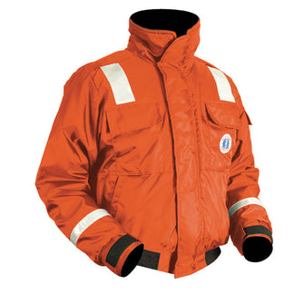 Mustang Classic Flotation Bomber Jacket w/Reflective Tape - Orange - Medium | MJ6214T1-2-M-206