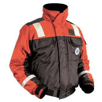 Mustang Classic Flotation Bomber Jacket w/Reflective Tape - Orange/Black - Small | MJ6214T1-33-S-206