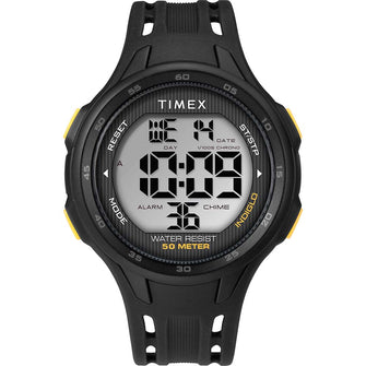 Timex DGTL 45mm Mens Watch - Black/Yellow Case - Black Strap | TW5M41400