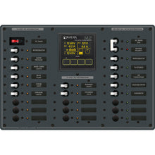 Blue Sea 8413 - Metal AC/DC Panel w/M2 Vessel Systems Monitor & 22 Circuit Breakers (15A) | 8413