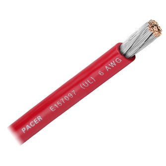 Pacer Red 6 AWG Battery Cable - Sold By The Foot | WUL6RD-FT