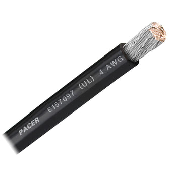 Pacer Black 4 AWG Battery Cable - Sold By The Foot | WUL4BK-FT