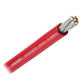 Pacer Red 4 AWG Battery Cable - Sold By The Foot | WUL4RD-FT