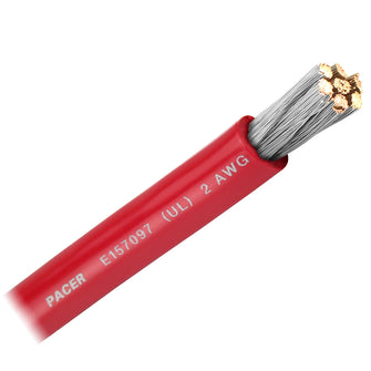 Pacer Red 2 AWG Battery Cable - Sold By The Foot | WUL2RD-FT