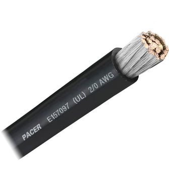 Pacer Black 2/0 AWG Battery Cable - Sold By The Foot | WUL2/0BK-FT