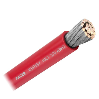 Pacer Red 3/0 AWG Battery Cable - Sold By The Foot | WUL3/0RD-FT