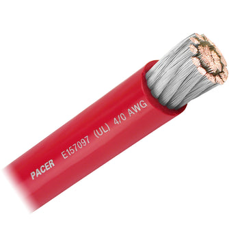 Pacer Red 4/0 AWG Battery Cable - Sold By The Foot | WUL4/0RD-FT