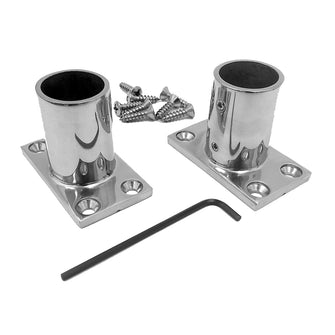 NavPod Stainless Steel Feet f/1.25&Prime; Diameter AngleGuards or Stanchion Kits (Rectangular Base) w/Hardware | SS125-REC-KIT