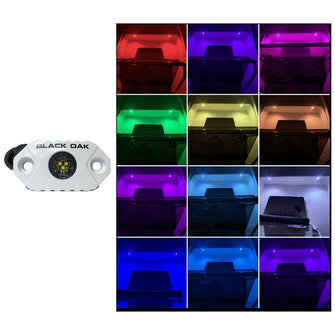 Black Oak Rock Accent Light - RGB - White Housing | MAL-RGB