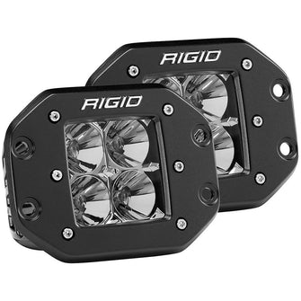 RIGID Industries D-Series PRO Flood Flush Mount Black Light - Pair | 212113