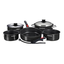 Magma Nestable 10 Piece Induction Non-Stick Enamel Finish Cookware Set - Jet Black | A10-366-JB-2-IN